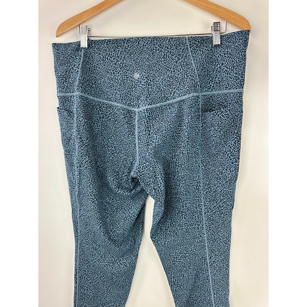 Athleta Salutation Stash Pocket II Textured 7/8 Tight Blue Cheetah Plus Size 2X - Picture 12 of 12
